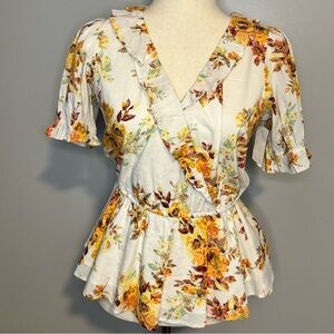 LC Lauren Conrad Ruffle Front Top